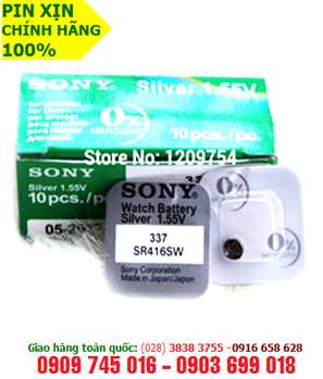 Pin SR416SW-Pin 337; Pin Sony SR416SW-337 silver oxide 1.55v Made in Japan